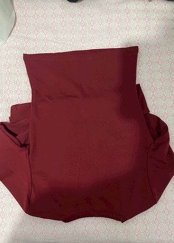 Bordo Uzun Kollu Dar Kesim Bluz - Görsel 5