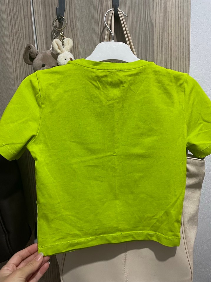 Yeşil Kısa Kollu bluz - Görsel 3