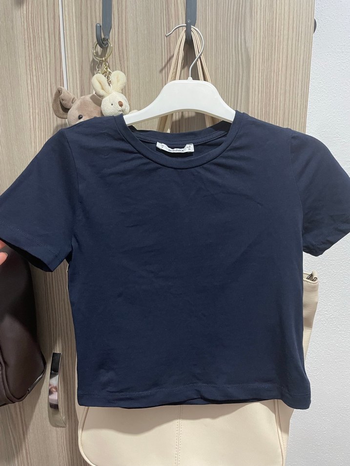 Lacivert Denim Kumaşlı Kadın Bluz - Görsel 4