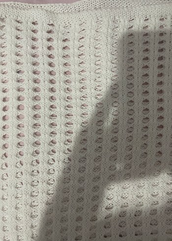 Beyaz Örgü Kadın Triko Bluz - Görsel 4