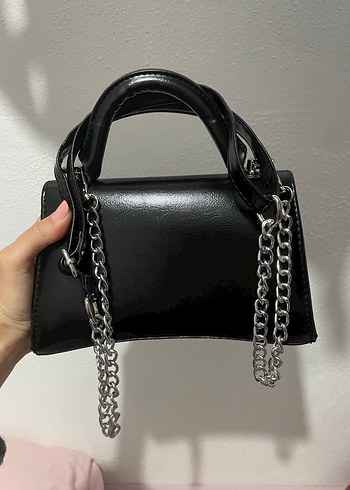 Siyah Deri Kadın Çanta - Görsel 4