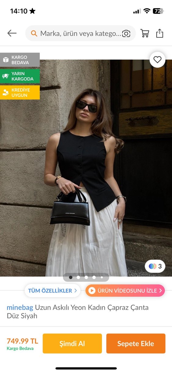 Siyah Deri Kadın Çanta - Görsel 2