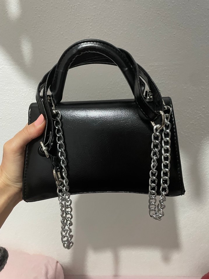 Siyah Deri Kadın Çanta - Görsel 4