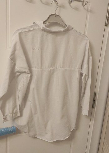 Kadın Beyaz Keten Uzun Kollu Gömlek - Görsel 5