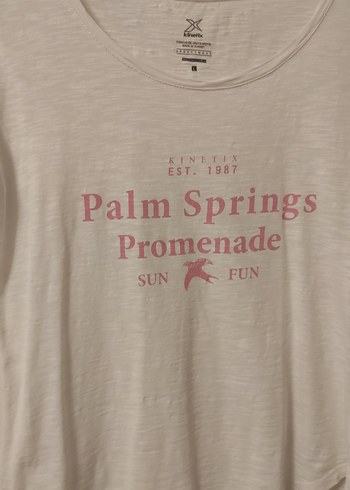 Beyaz Pamuklu Baskılı Kadın Tişört - Görsel 3