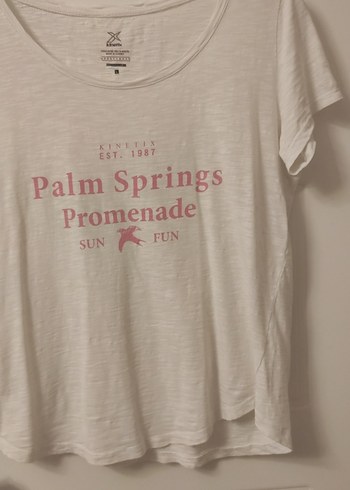 Beyaz Pamuklu Baskılı Kadın Tişört - Görsel 4