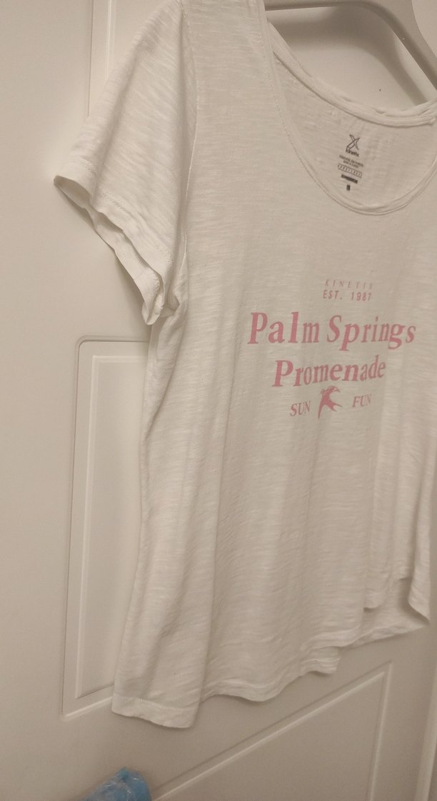 Beyaz Pamuklu Baskılı Kadın Tişört - Görsel 5