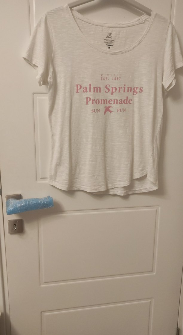 Beyaz Pamuklu Baskılı Kadın Tişört - Görsel 2