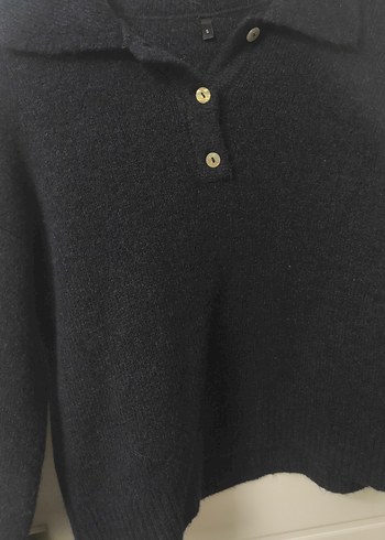 trendyolmilla Düğmeli Lacivert Yün Kadın Kazak - Görsel 2