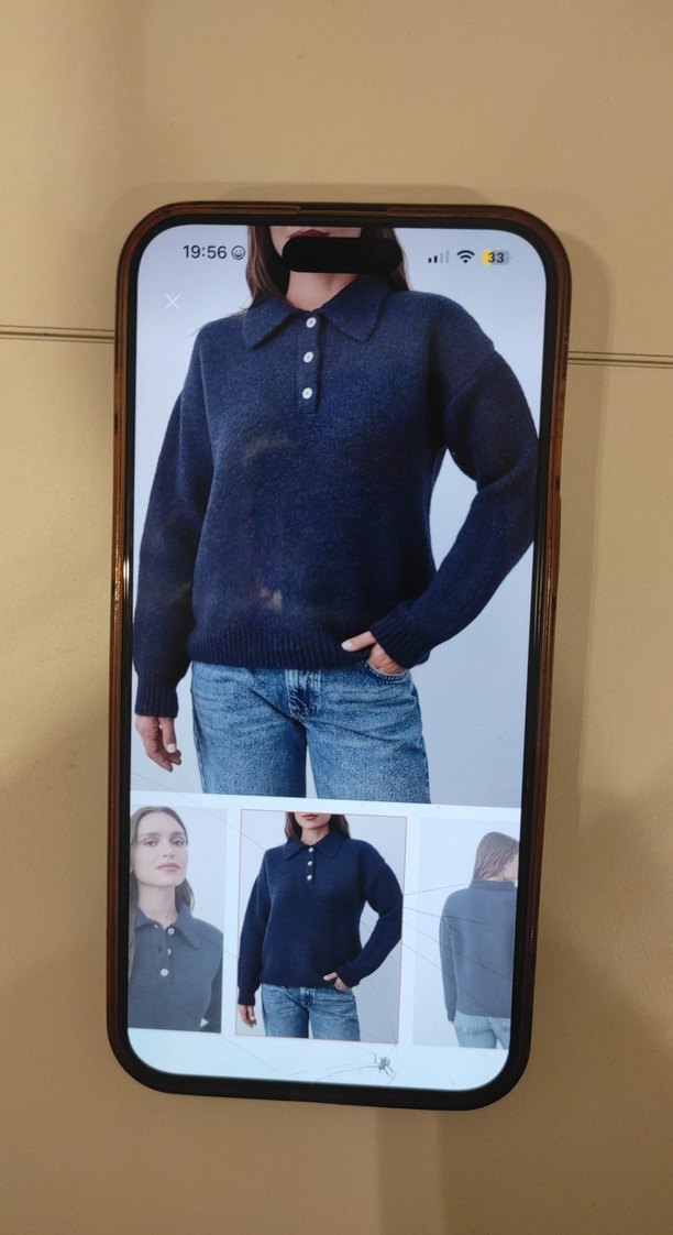 trendyolmilla Düğmeli Lacivert Yün Kadın Kazak - Görsel 3