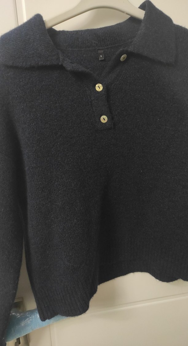 trendyolmilla Düğmeli Lacivert Yün Kadın Kazak - Görsel 2