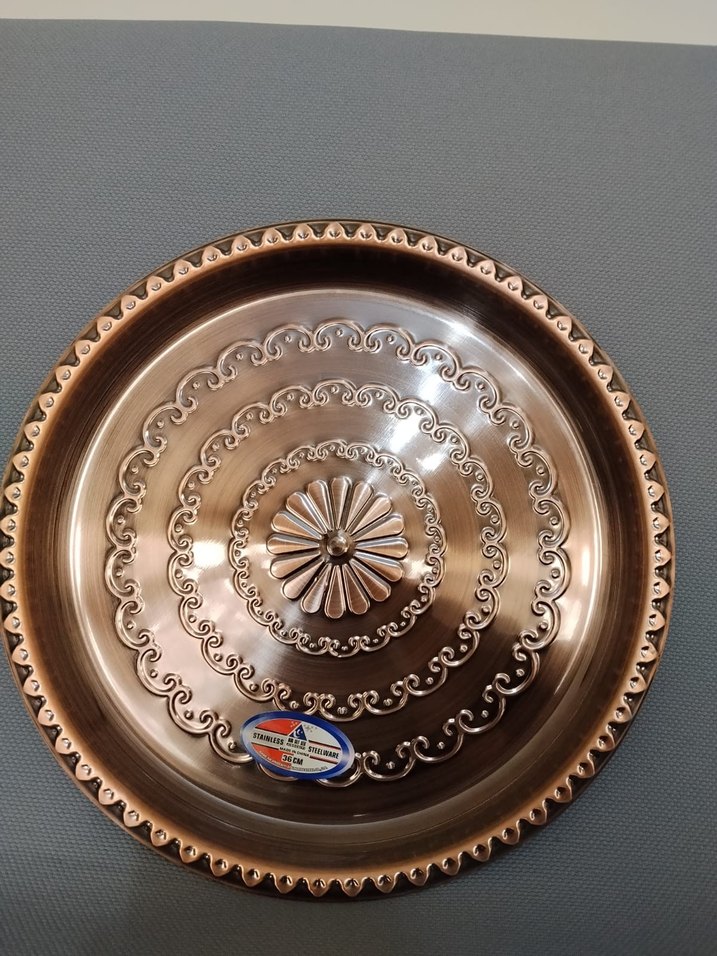 İşlemeli Parlak bakır görünümlü tapsi 3 lü - Görsel 4