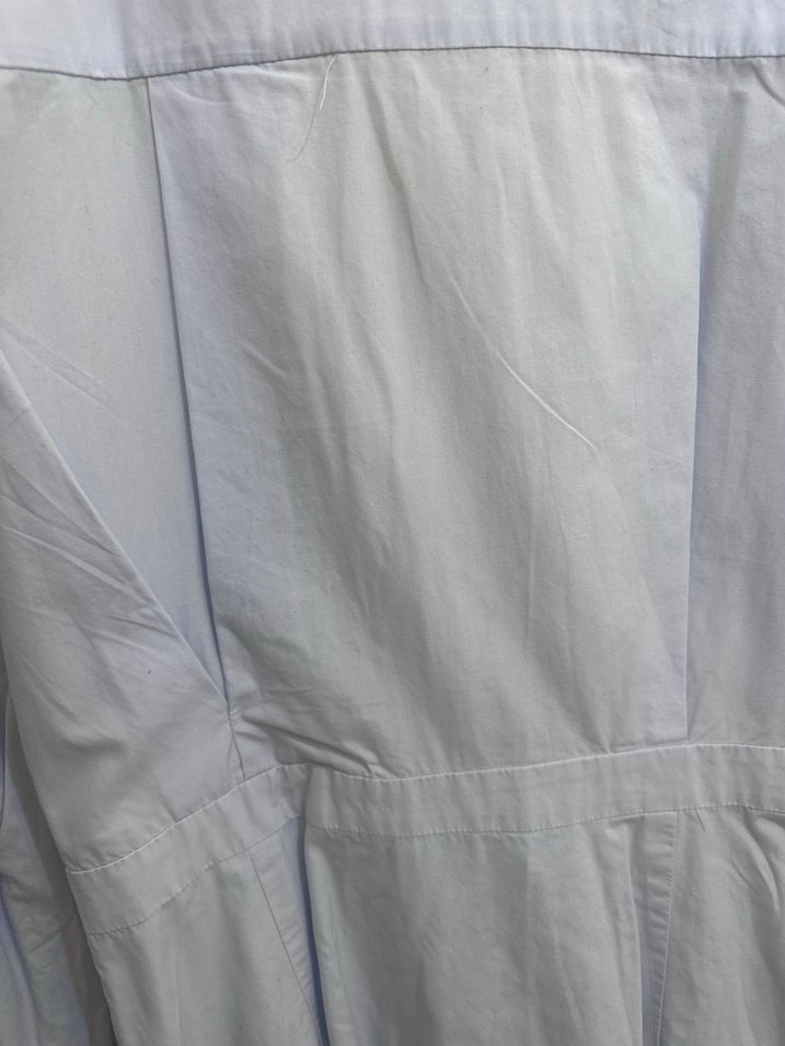 İpekyol Ucuk Mavi V Yaka Keten Pilili Uzun Kadın Gömlek - Görsel 5