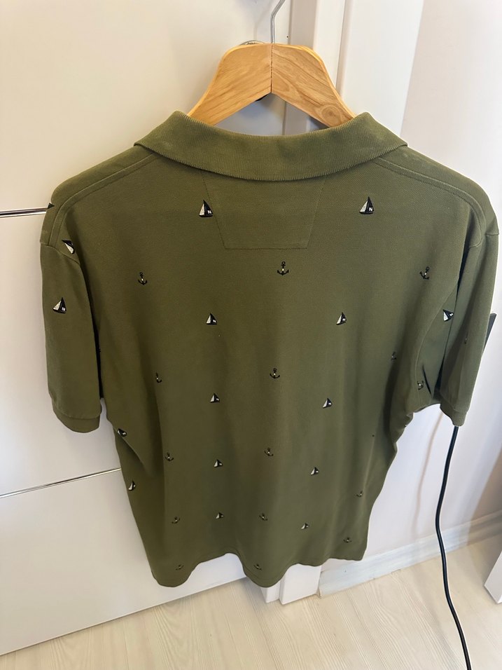 Nautica Yeşil Polo Tişört Düğmeli Yaka - Görsel 4