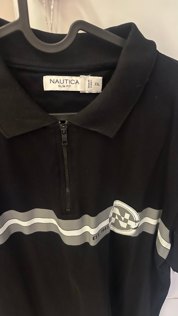 Fermuarlı Siyah Erkek Polo Tişört - Görsel 2