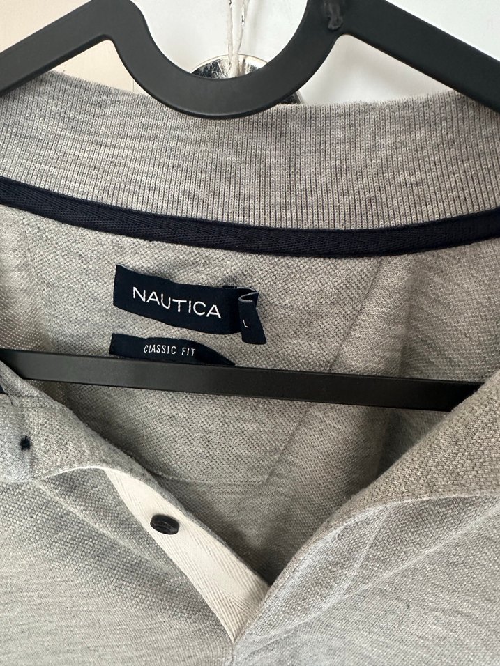 Gri Uzun Kollu Nautica Polo Tişört - Görsel 2