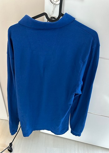 Nautica Uzun Kollu Mavi Polo Yaka Tişört - Görsel 3