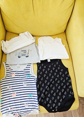 Erkek Bebek Pamuklu Kolsuz Çıtçıtlı Body Seti - Görsel 3