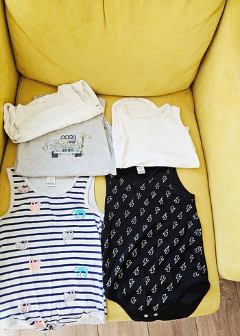 Erkek Bebek Pamuklu Kolsuz Çıtçıtlı Body Seti - Görsel 2