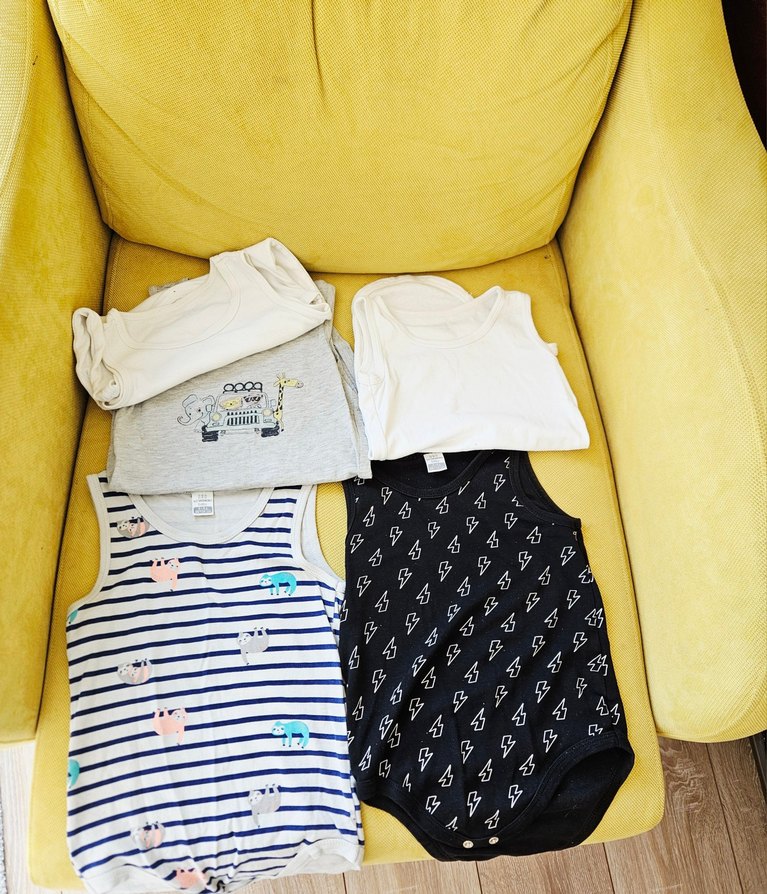 Erkek Bebek Pamuklu Kolsuz Çıtçıtlı Body Seti - Görsel 3