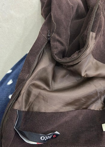 Kahverengi Süet kadifeMidi Etek - Görsel 3