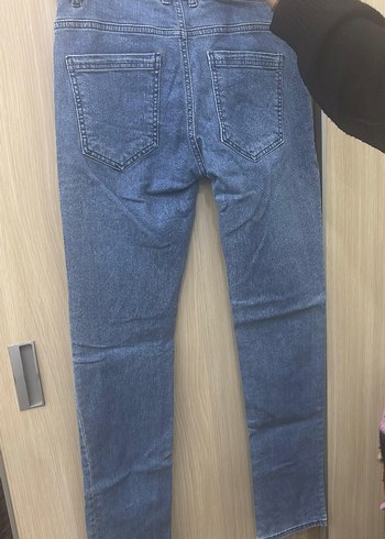 Düğmeli Mavi Denim  erkekJean - Görsel 3