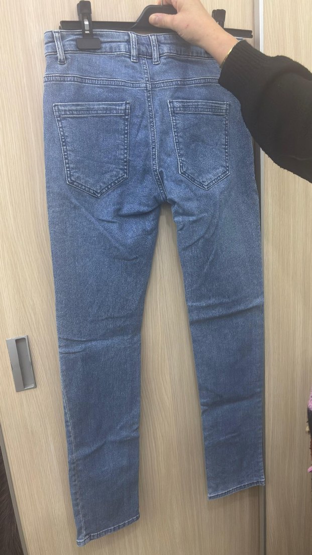 Düğmeli Mavi Denim  erkekJean - Görsel 3
