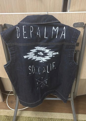 Kadın Lacivert Kolsuz kot  Biker Yelek - Görsel 2