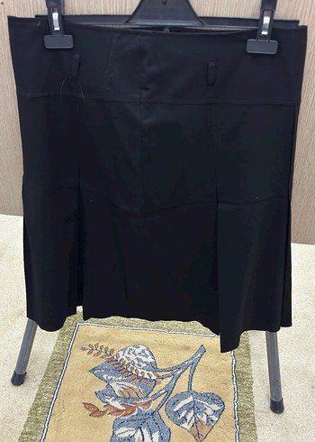 siyah kadın midi  pileli etek - Görsel 2