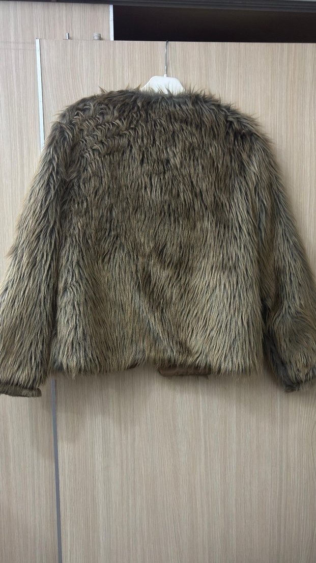 Kahverengi Kadın Suni Kürk Ceket - Görsel 2
