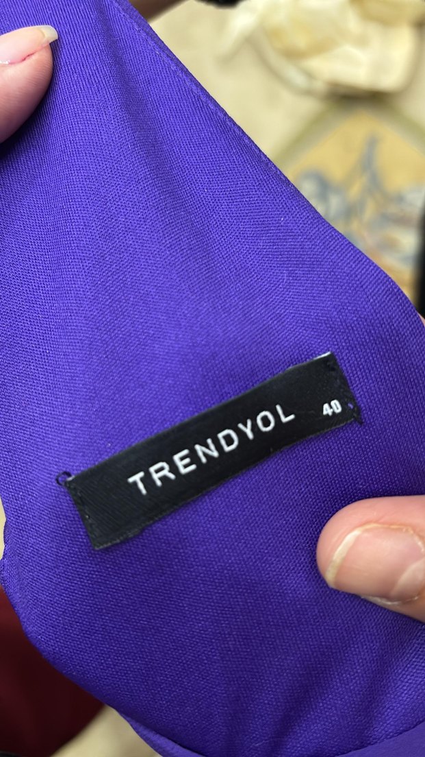 Mor Uzun Pilili Kadın Elbise - Görsel 4