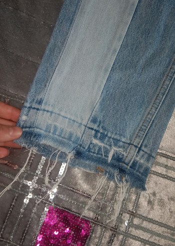 Kadın Mavi Midi Denim Jean Pantolon - Görsel 4