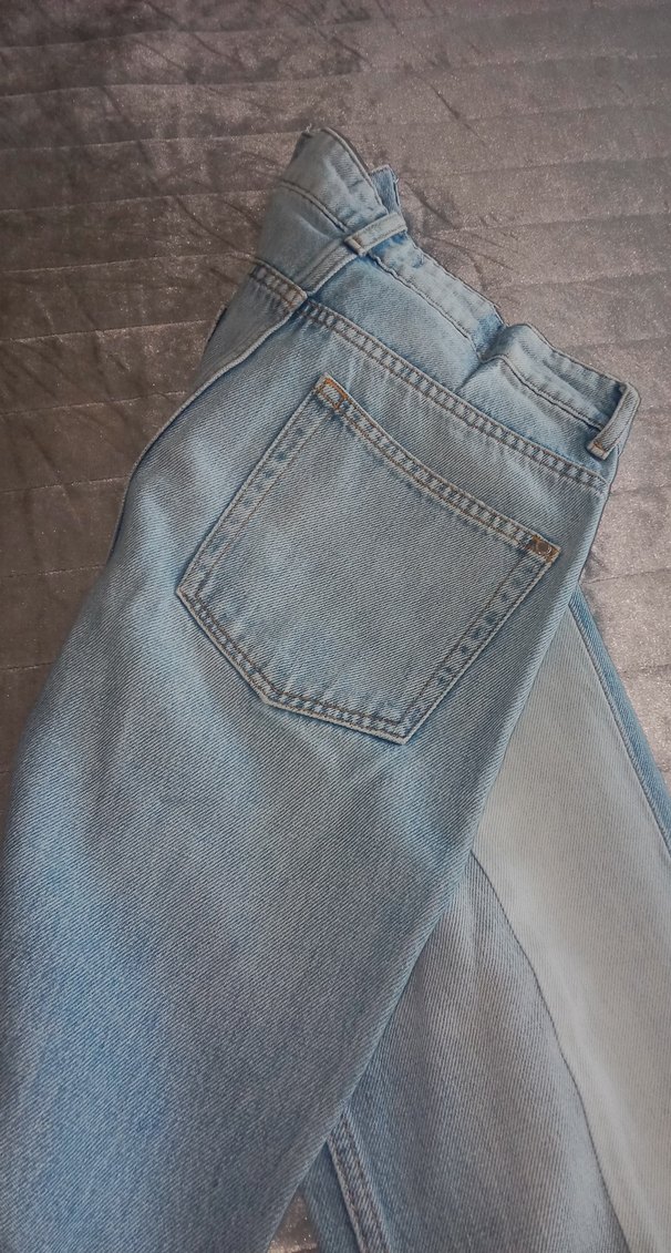 Kadın Mavi Midi Denim Jean Pantolon - Görsel 5