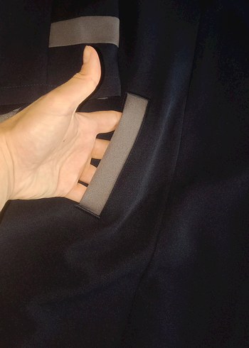 Gri Uzun Düğmeli Hamile Kaban - Görsel 5