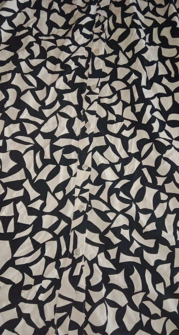 Uzun, V Yakalı Hamile Bluzu Siyah Gri Desenli - Görsel 4