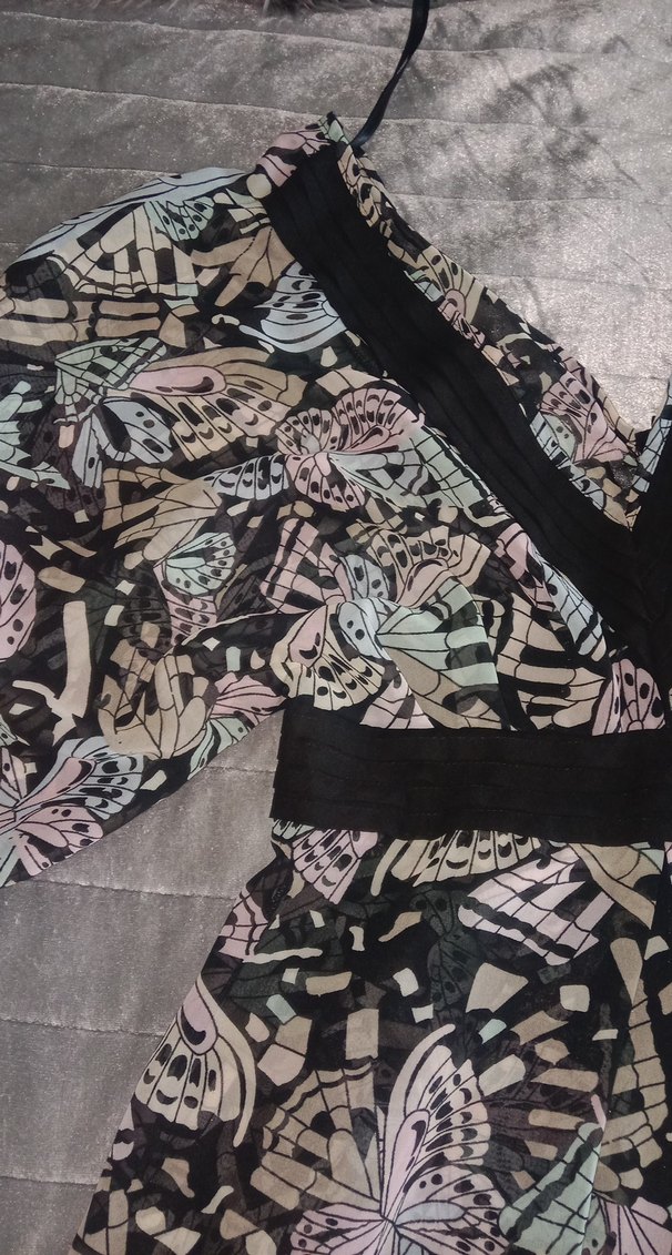 Uzun Kollu, V Yakalı Çok Renkli Bohem Kadın Kimono - Görsel 3