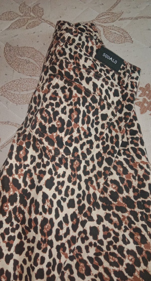 Kahverengi Leopar Desenli Kadın Kumaş Pantolon - Görsel 4