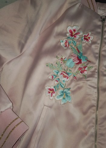 Nakışlı Pembe Kadın Midi Ceket - Görsel 2