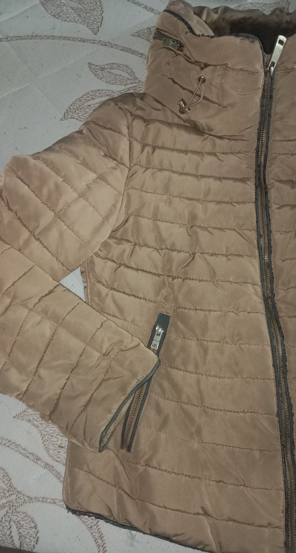 Bej Kadın Midi Kışlık Mont - Görsel 2