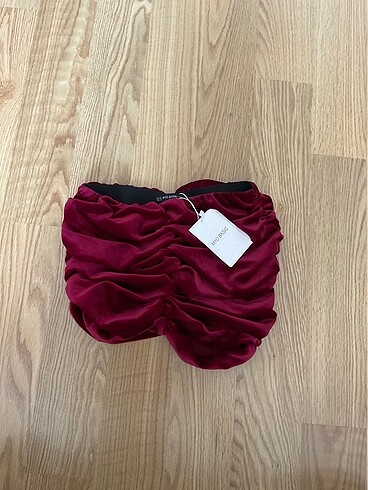 Kadife bordo mini etek