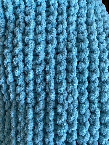 İnce iplik yumuşacık sıcacık mavi bebek battaniyesi - Görsel 4