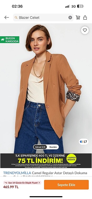 Astar detaylı blazer ceket