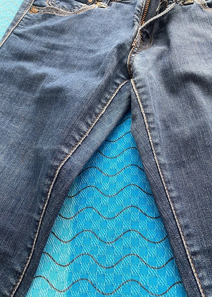 Mavi jeans kot pantolon - Görsel 2