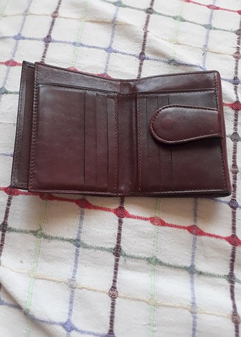 Beden kahverengi Vintage Deri Kadın Cüzdanı