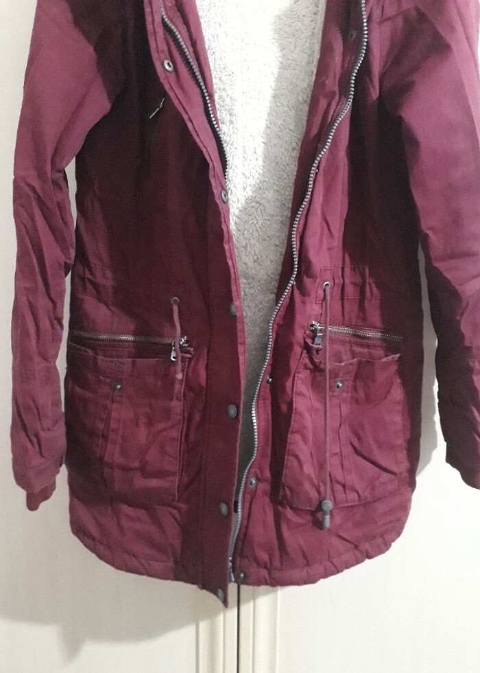 Bayan bordo parke - Görsel 2