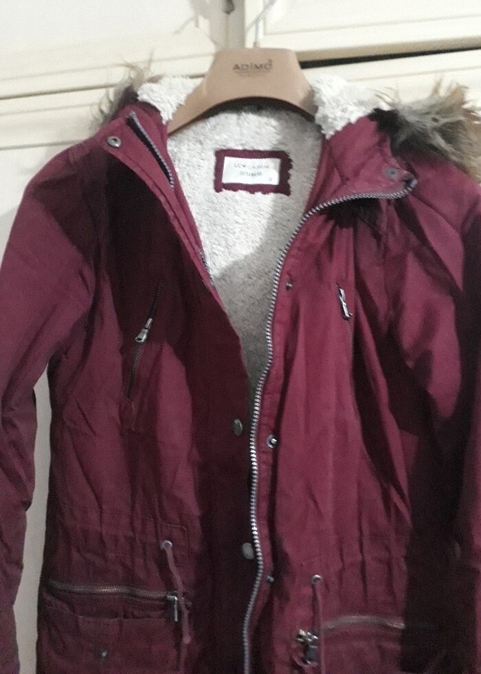 Bayan bordo parke - Görsel 3