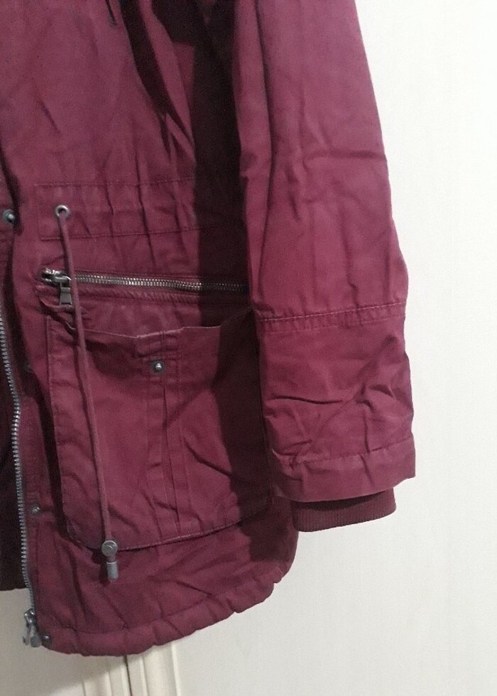 Bayan bordo parke - Görsel 4