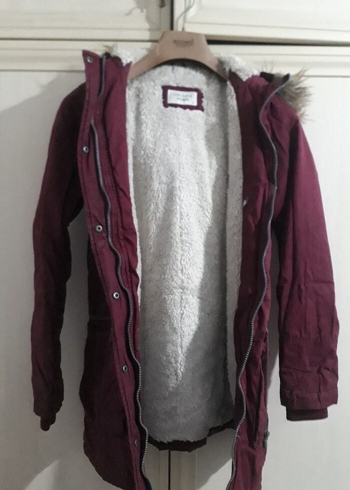 Bayan bordo parke - Görsel 5