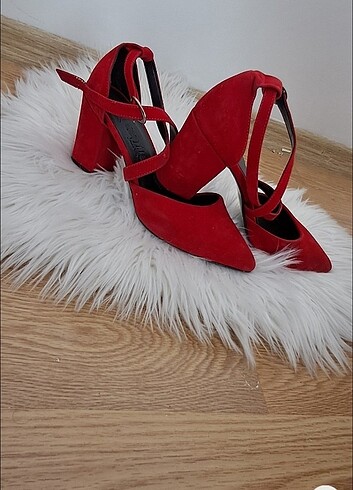 40 Beden Kirmizi kadife stiletto