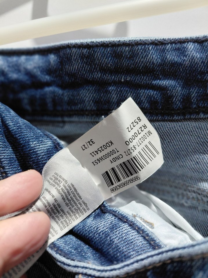 Kadın Mavi Bol Kesim Kot Pantolon - Görsel 3